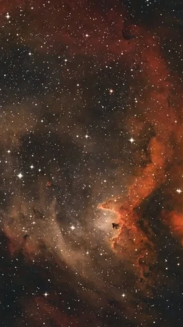 Heart and Soul Nebula astrophotography showing IC 1805 and IC 1848 glowing hydrogen emission regions in the Cassiopeia constellation.